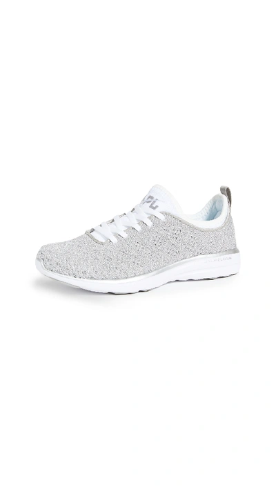 Shop Apl Athletic Propulsion Labs Techloom Phantom Sneakers In Metallic Silver/white