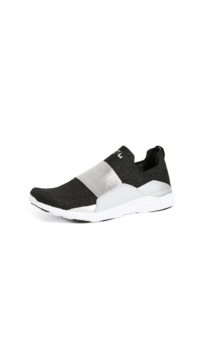 Shop Apl Athletic Propulsion Labs Techloom Bliss Sneakers In Black/reflective Silver/white