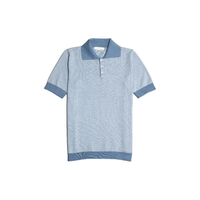 Shop Far Afield Blakey Short Sleeve Polo - Stonewash Blue