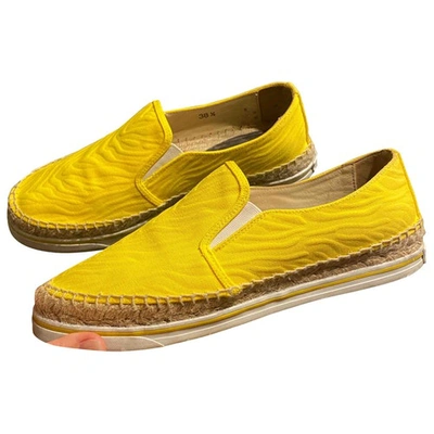 Pre-owned Jimmy Choo Leather Espadrilles In Yellow