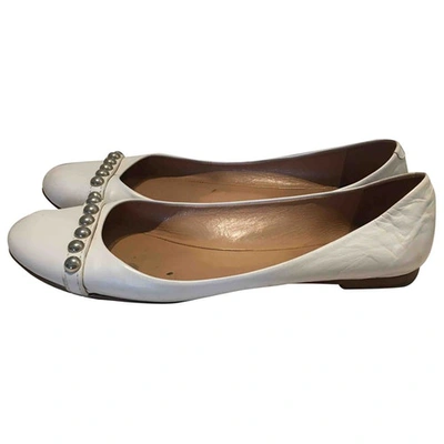 Pre-owned Marc Jacobs Leather Ballet Flats In White