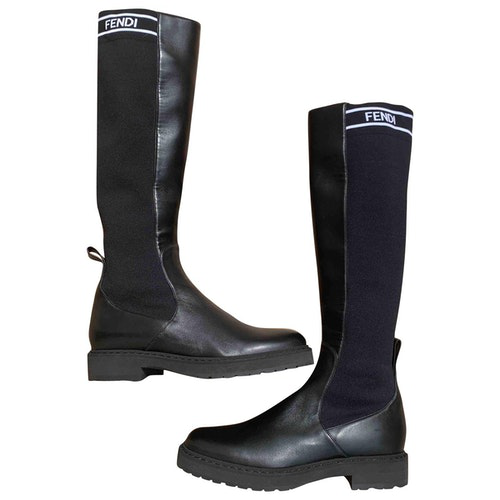 fendi black leather boots