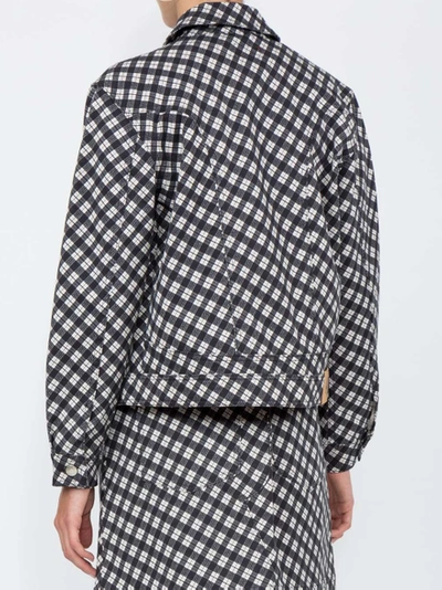 Shop Alexa Chung Checked Fitted Jacket Black & White
