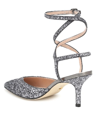 Shop Stuart Weitzman Revel 75 Glitter Pumps In Silver