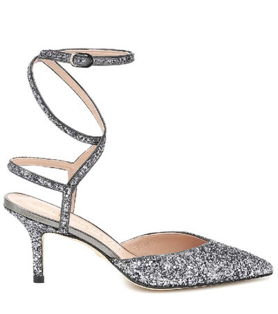 Shop Stuart Weitzman Revel 75 Glitter Pumps In Silver