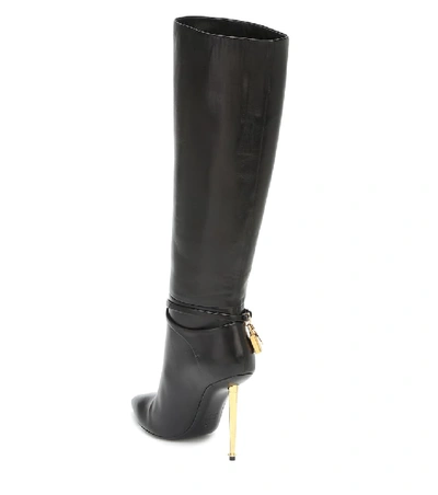 Shop Tom Ford Embellished Leather Knee-high Boots In Black