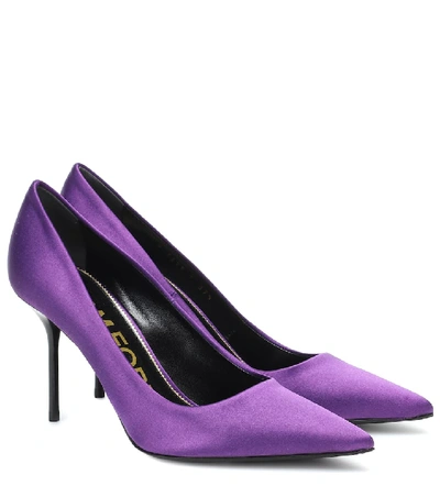 Shop Tom Ford Satin Pumps In Purple