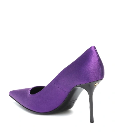 Shop Tom Ford Satin Pumps In Purple