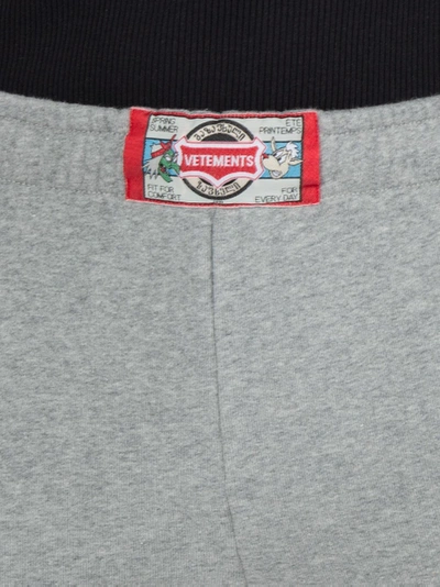 Shop Vetements Logo Track Pants Grey