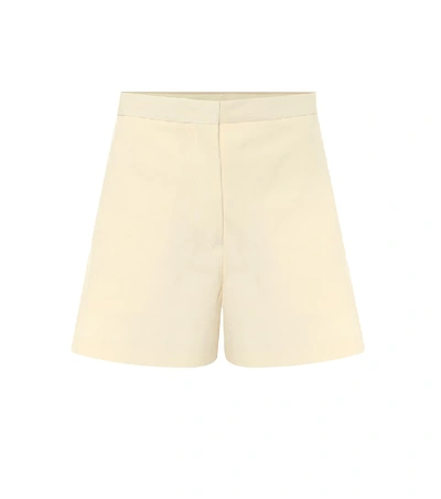 Shop Jil Sander High-rise Cotton Shorts In Beige