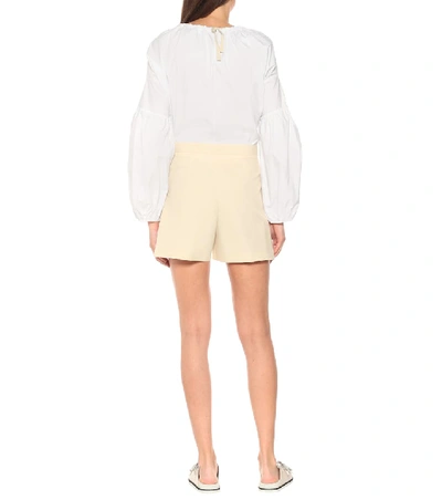 Shop Jil Sander High-rise Cotton Shorts In Beige