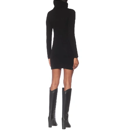 Shop Saint Laurent Cashmere Turtleneck Sweater Dress In Black