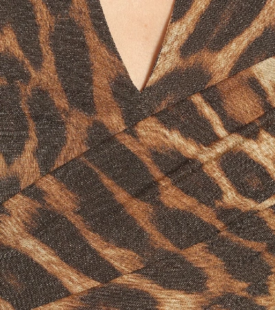 Shop Alexandre Vauthier Leopard-print Jersey Minidress In Brown