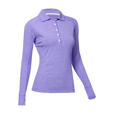 Shop Zero Restriction Emma Long Sleeve Polo - Sale In Iris