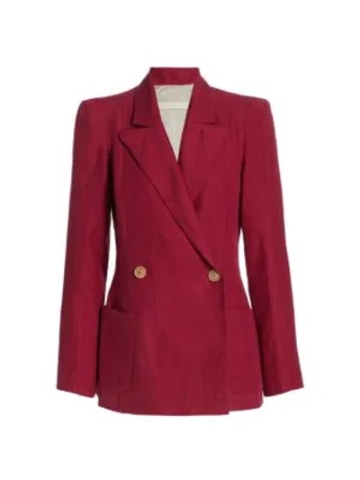 Shop Anna Mason Women's Sharp Double Breasted Jacket In Wine