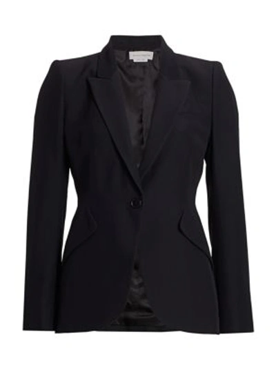 Shop Alexander Mcqueen Women's Tailored Peak-lapel Jacket In Black