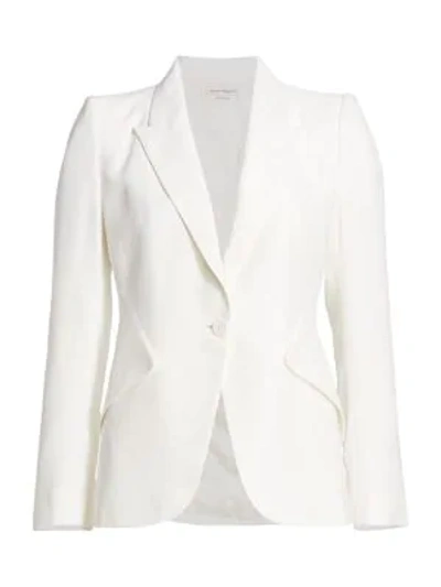 Shop Alexander Mcqueen Women's Tailored Peak-lapel Jacket In Ivory