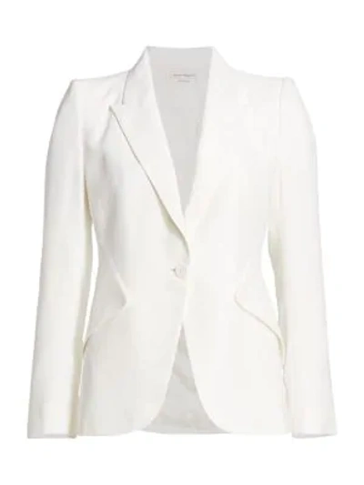 Alexander Mcqueen Mcqueen Women Single-breasted Blazer In Neutral