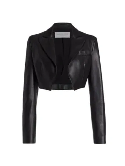 Shop Michael Kors Plongé Spencer Leather Jacket In Black