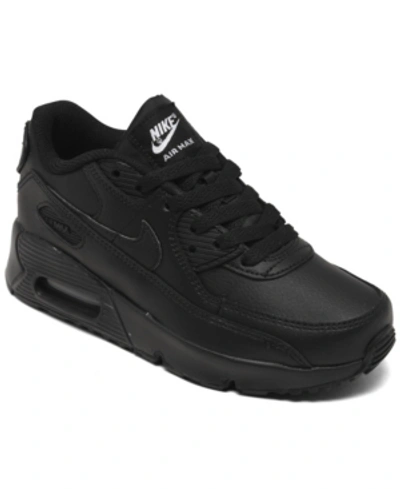 Shop Nike Little Kids Air Max 90 Leather Running Sneakers From Finish Line In Black