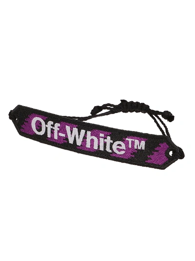 Shop Off-white Bracelet Offwhite Macrame In Fuxia/white