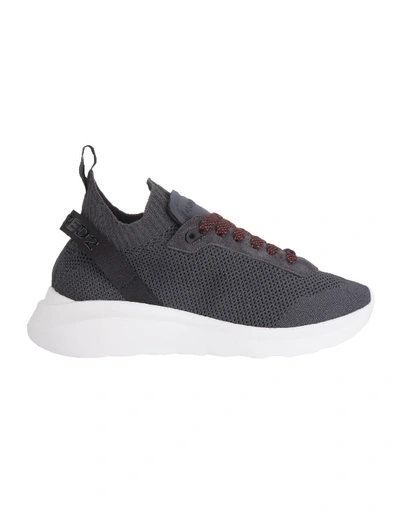 Shop Dsquared2 Grey Speedster Man Sneakers In Nero/rosso