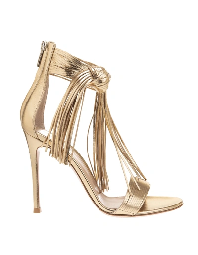 Shop Gianvito Rossi Fringed 85mm Sandals In Mekong