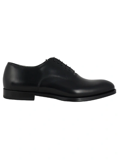 Shop Doucal's Oxford Leather Laced Shoe In Black