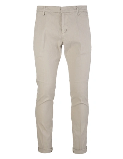 Shop Dondup Sabbia Beige Cotton Blend Gaubert Straight-leg Trousers