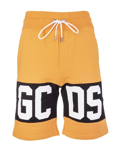 Shop Gcds Logo Panel Track Shorts In Orange