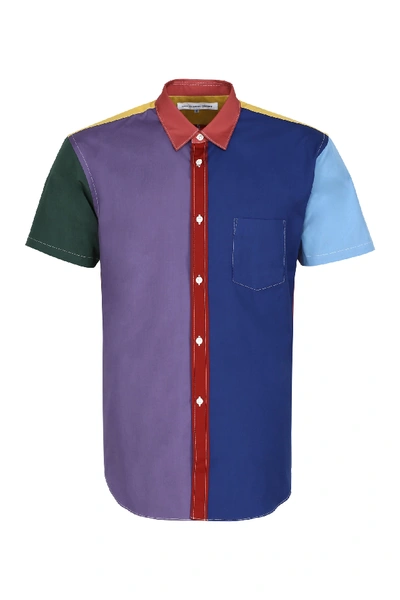 Shop Comme Des Garçons Shirt Color Block Cotton Shirt In Multicolor