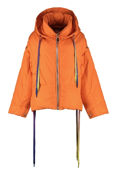 Shop Khrisjoy Khris Hooded Oversize Down Jacket In Orange