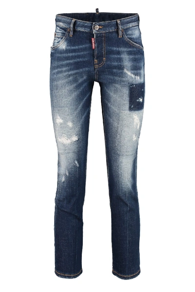 Shop Dsquared2 Cool Girl Cropped 5-pocket Jeans In Denim