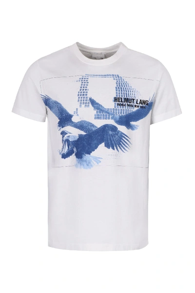 Shop Helmut Lang Printed Cotton T-shirt In White