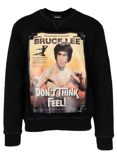 Shop Dsquared2 Bruce Lee Sweatshirt In Black