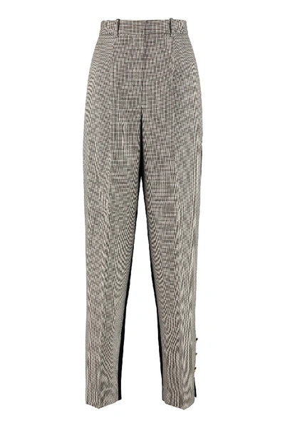 Shop Givenchy Wool Wide-leg Trousers In Multicolor