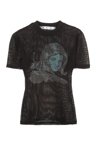 Off-white Printed Mesh T-shirt In Black