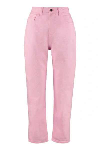 Shop Ireneisgood Tapered Fit Jeans In Pink