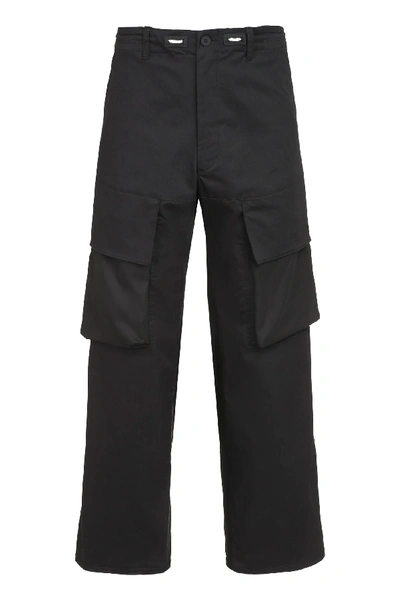 Shop Y-3 Cotton Cargo-trousers In Black