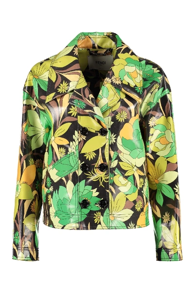 Shop Fendi Cotton Drill Jacket In Multicolor