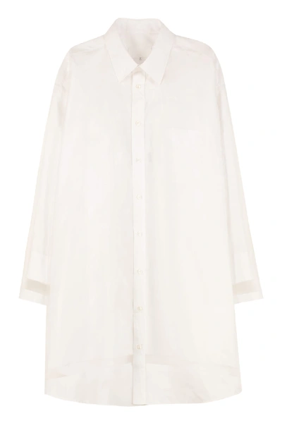 Shop Maison Margiela Oversize Shirtdress In White