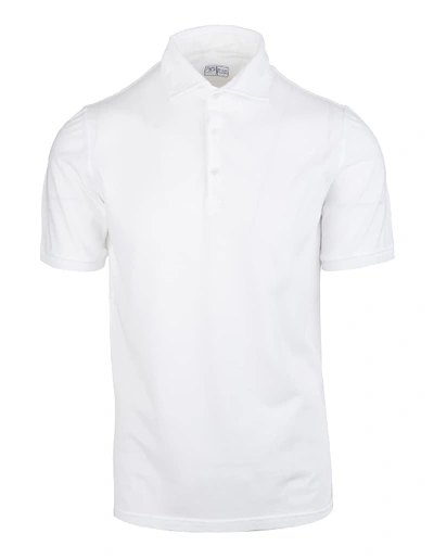 Shop Fedeli White Piquet Classic Man Polo Shirt