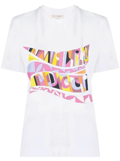 Shop Emilio Pucci Abstract Print T-shirt In White