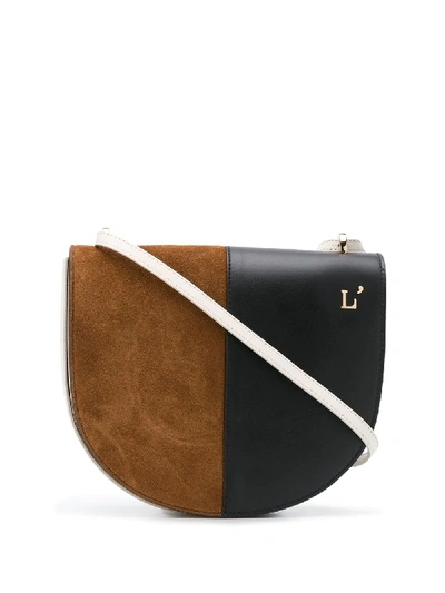 Shop L'autre Chose Colour-block Shoulder Bag In Brown