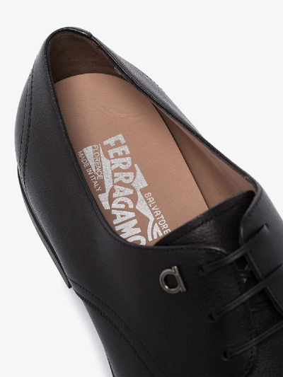 Shop Ferragamo Spencer Leather Derby Shoes In Black