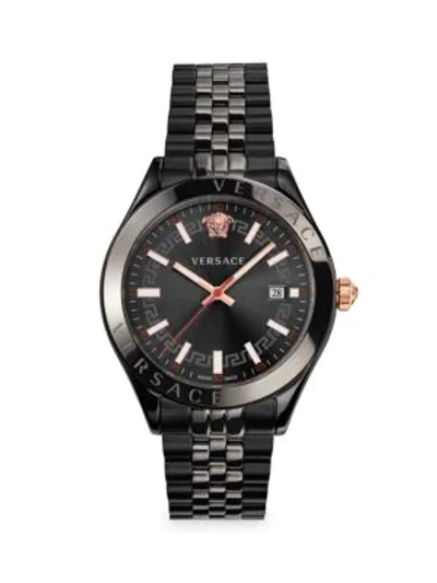 Shop Versace Hellenyium Black Ip Bracelet Watch
