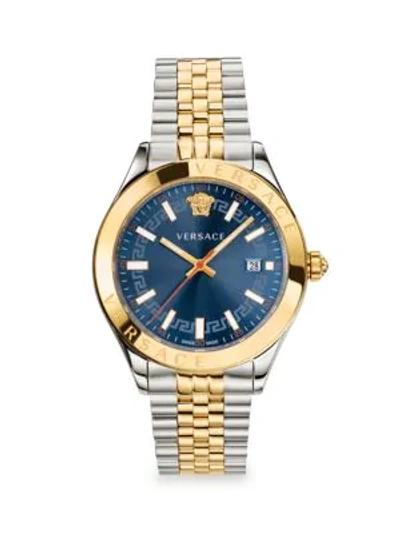 Shop Versace Hellenyium Two-tone Bracelet Watch In Gold Silver