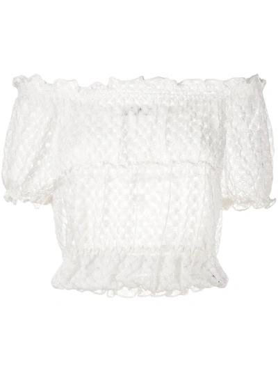 Shop Missoni Sheer Short-sleeve Top In White
