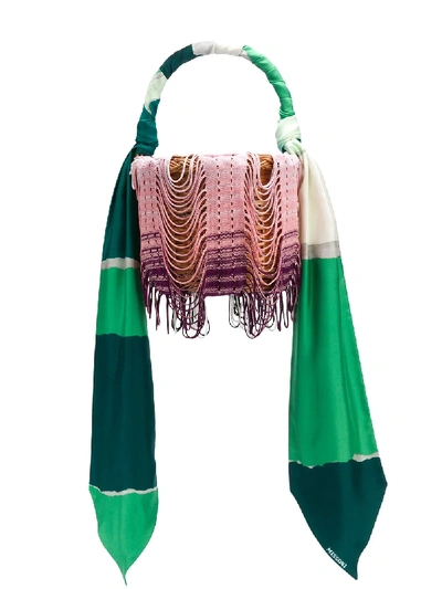 Shop Missoni Scarf-detail Straw Bucket Bag In Pink