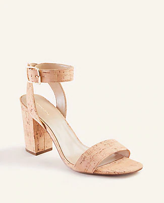 cork block heel sandals
